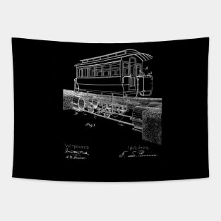 electric railway system Vintage Patent Drawing Tapestry