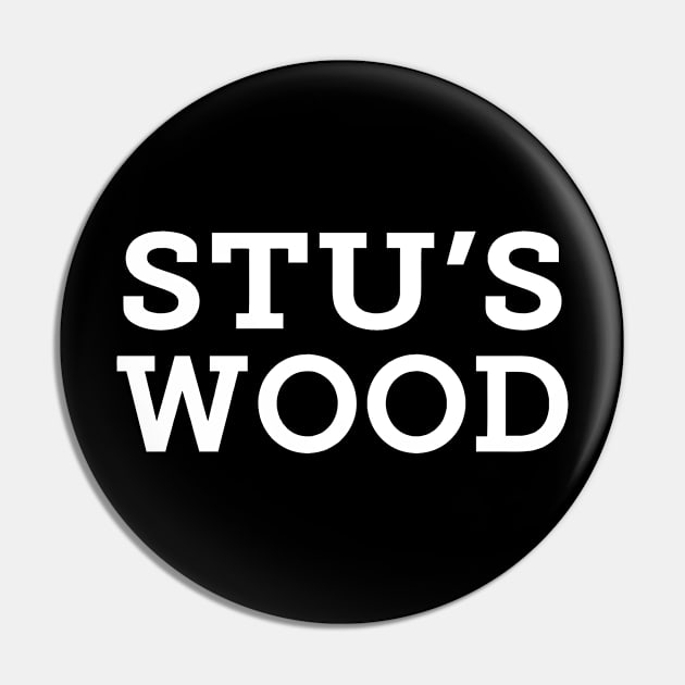 Stu's Wood - White Logo Pin by stuswood