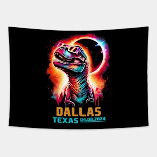 Dallas Texas Total Solar Eclipse 2024 T Rex Dinosaur Tapestry