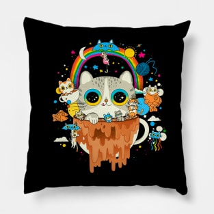 Cats Morning Tripping Dripping Coffee Pillow