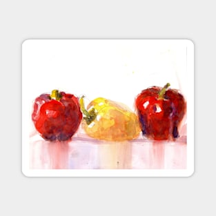 Three Peppers - Original Watercolors Magnet