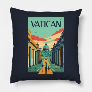 A Vintage Travel Art of the Vatican - Vatican City Pillow