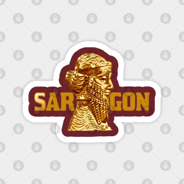 Assyrian Golden King Sargon Magnet by doniainart