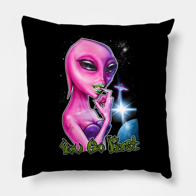 "Alien Tease" Pillow by GalDisegni