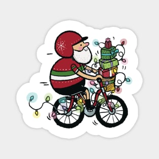 Santa Cyclist Magnet