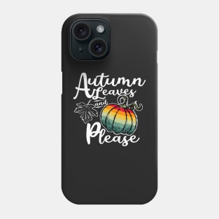 Retro Autumn Leaves And Pumpkin Please Fall design Phone Case