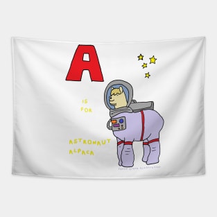 A is for Astronaut Alpaca Tapestry