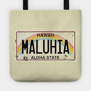 Maluhia Vintage Hawaii License Plate Tote