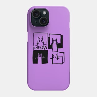 geometric cats Phone Case