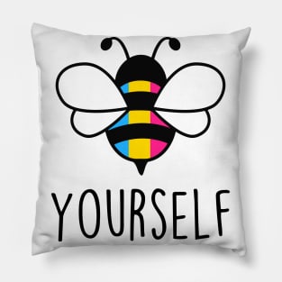 Cute Bee YourSelf Pansexual Bee Gay Pride LGBT Rainbow Gift Pillow