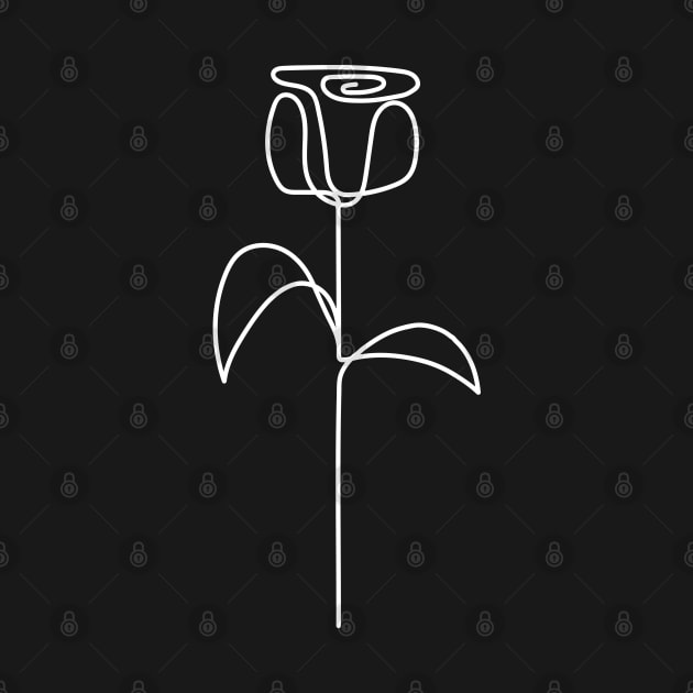 Rose Flower One Line Art by dewarafoni