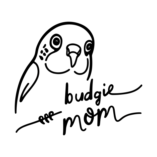 Budgie Mom Line Art by ravensart