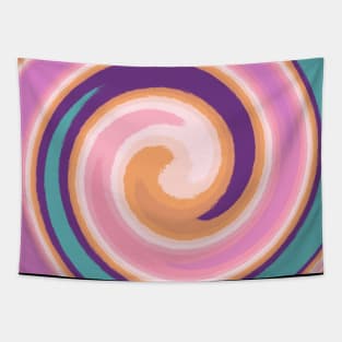 Swirl Pattern of Blue, Purple, Orange and Pink Tapestry