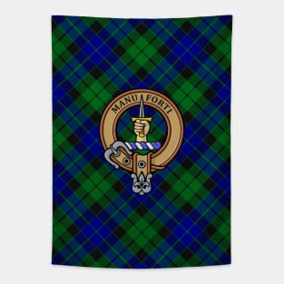 Clan MacKay Crest over Tartan Tapestry