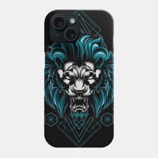 Geometric Angry Lion Phone Case