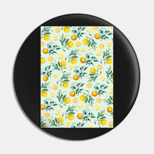 Oranges pattern, Vintage illustration, Botanical illustration, Fruit, Orange, Pattern, Modern art, Wall art, Print, Minimalistic, Modern, mint green Pin