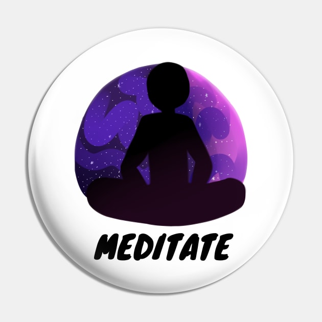 Meditate and Explore the Cosmos Pin by Colored Stardust