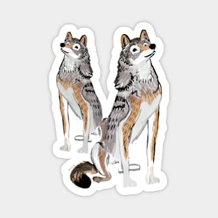 Siberian Wolves Magnet