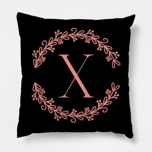 Pink Monogram Letter X Pillow