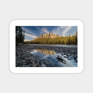 Castle Mountain Digital Painting Magnet