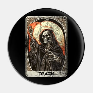 Vintage Death Tarot Card Grim Reaper Occult Satanic Horror Pin