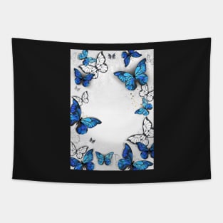 Frame with butterflies morpho Tapestry