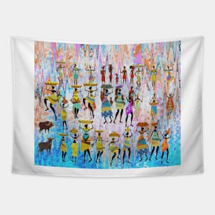 African Village Tapestry