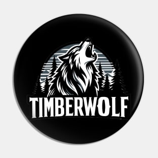 timberwolves basketball gift wolf Pin