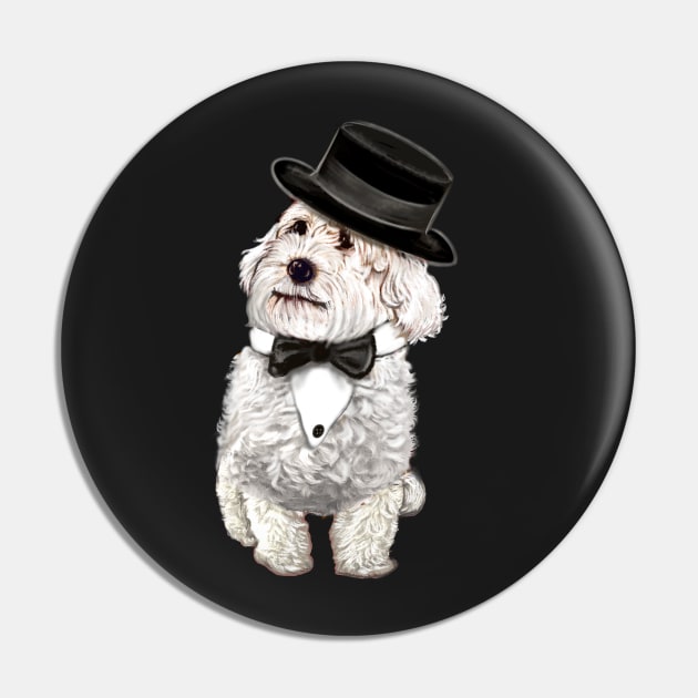 cavalier king charles spaniel fancy dress 2022 best gifts for dog lovers,  white Cavapoo Cavoodle in formal wear bow tie and top hat Pin by Artonmytee