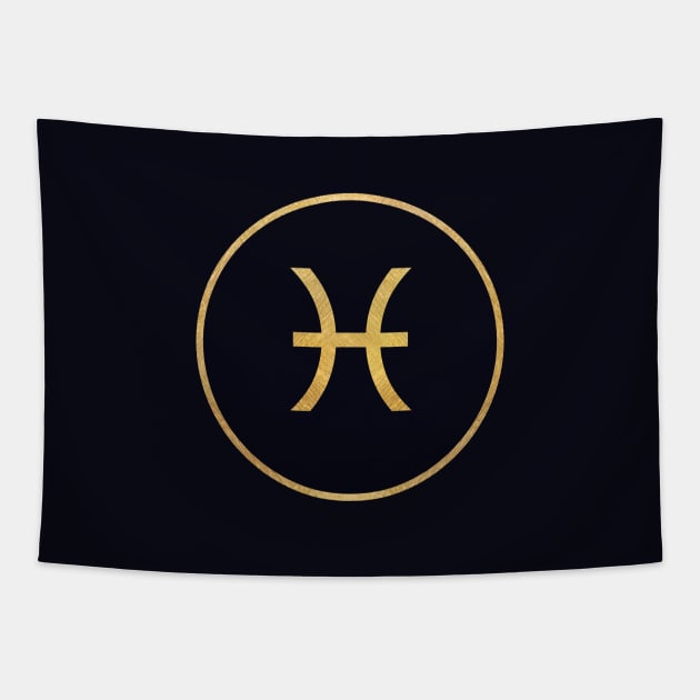 Pisces Zodiac Sign Symbol Tapestry by MadCanvas