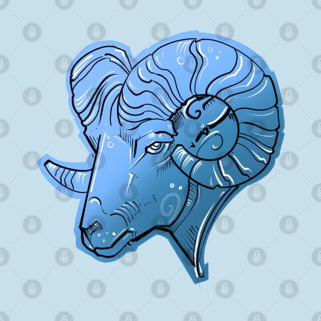 Blue Aries ram design by weilertsen