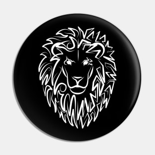 Black and White Tribal Lion Pin
