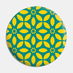 Yellow flower - Classic Colorful Graphic Stripes Pin