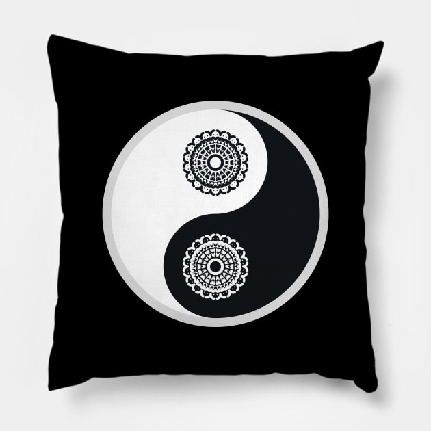 Ying Yang The Symbol Of Peace That Balance The Nature Pillow by mangobanana