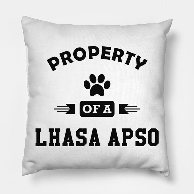 Lhasa Apso Dog - Property of a Lhaso apso Pillow by KC Happy Shop