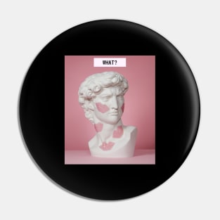 Statue What Love Liebe Kiss Techno Party Vaporwave Pin