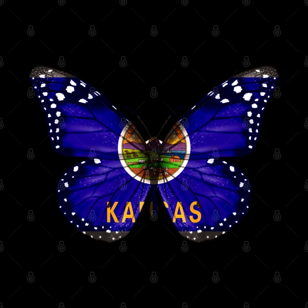 Kansas Flag Butterfly - Gift for Kansan From Kansas KS by Country Flags