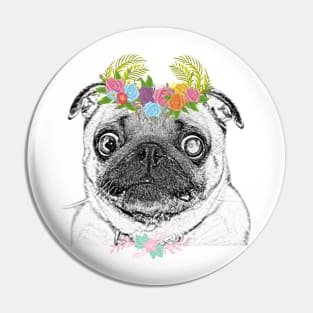 Cute Puppy with big Eyes Pin