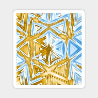 Bold abstract kaleidoscope in blue and beige Magnet