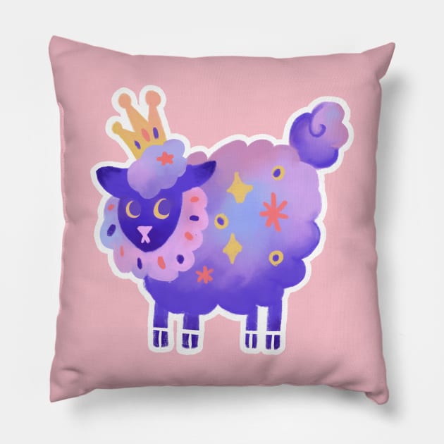 Purple Galaxy Princess Sheep in Digital Pillow by narwhalwall