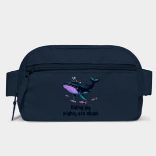 Raccoon Adventure Riding its Mighty Sea Chonk whale Bag