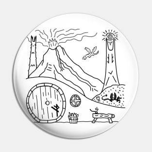 Fantasy world in tie dye Pin