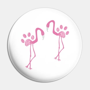 Made of flamingo with pink paw prints Pin