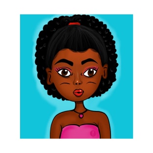 cute black girl digital art illustration T-Shirt