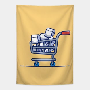 Trolley with toilet paper roll cartoon Tapestry