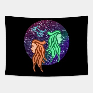 Zodiac Sign Gemini with Constellation Tapestry