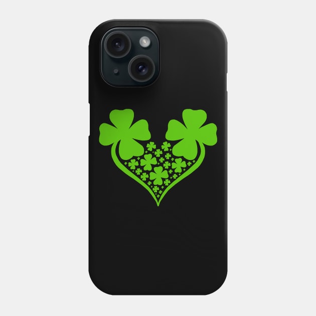 Irish 4 Leaf Clover Heart Phone Case by Art by Deborah Camp