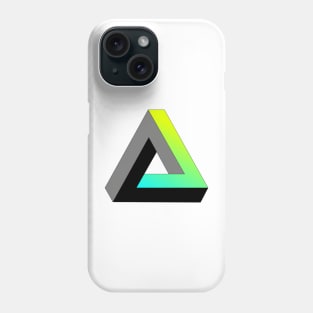 Impossible triangle with cyan to yellow gradient Phone Case