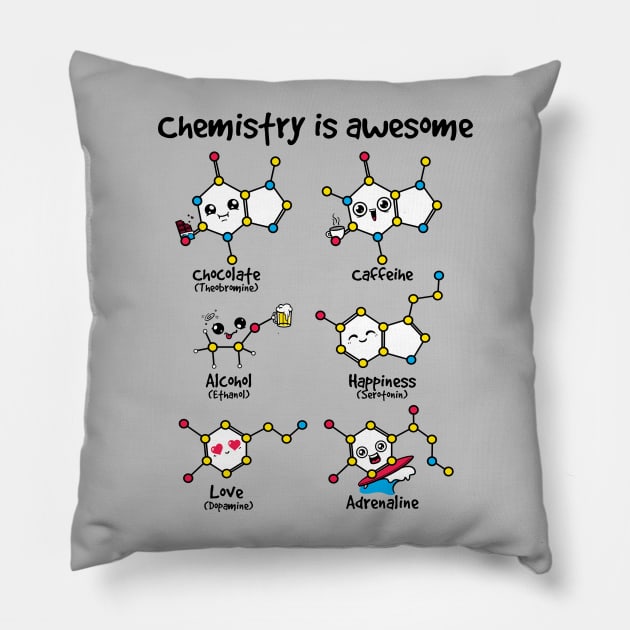 chemistry is awesome Pillow by NemiMakeit