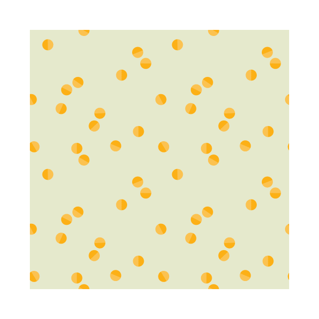 Scattered Dots Minimalist Geometric Pattern - Green and Marigold by Charredsky